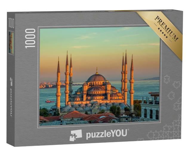 Puzzle 1000 Teile „Die Blaue Moschee bei Sonnenuntergang, Istanbul“