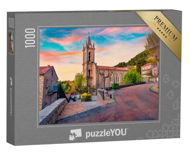 Puzzle 1000 Teile „Landschaftsfotografie aus der Luft: Ansicht von Zonza, Frankreich“