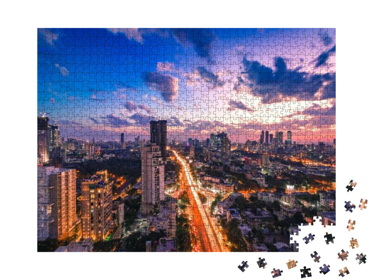 Puzzle 1000 Teile „Ansicht von Mumbai“