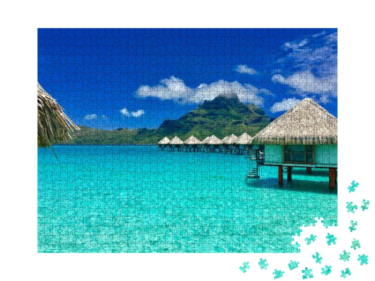 Puzzle 1000 Teile „Luxus-Resort auf Bora Bora, Tahiti, Französisch-Polynesien“