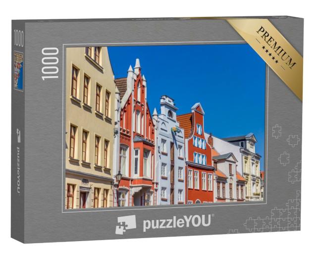 Puzzle 1000 Teile „Historische Fassaden in der Innenstadt von Wismar, Deutschland“