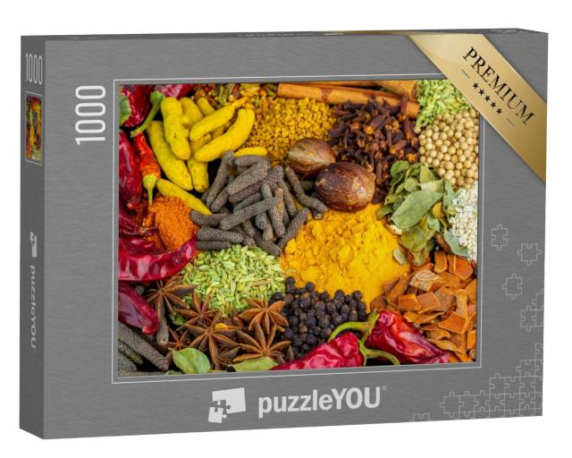 Puzzle 1000 Teile „Verschiedene Gewürze, Paprika und Kräuter“