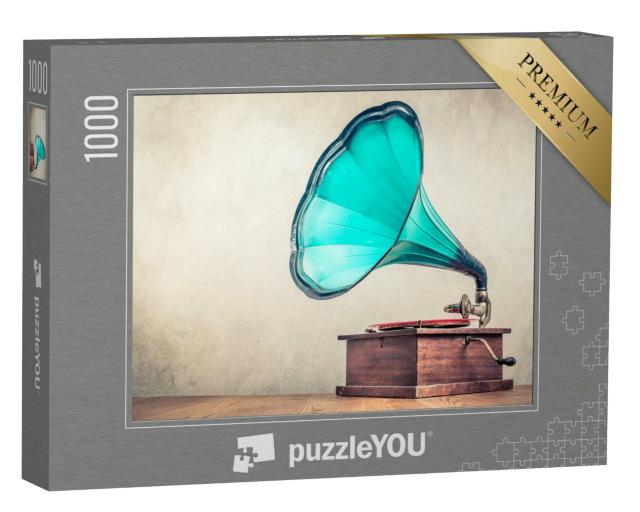 Puzzle 1000 Teile „Türkises Vintage Grammophon“