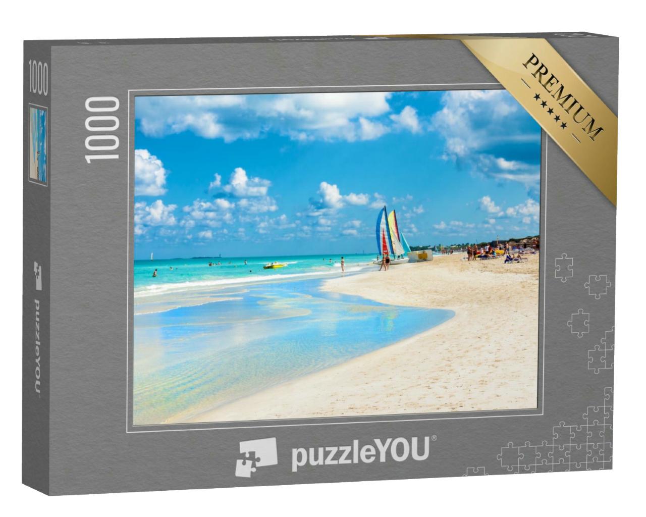 Puzzle 1000 Teile „Der berühmte Strand von Varadero in Kuba mit türkisfarbenem Meer“