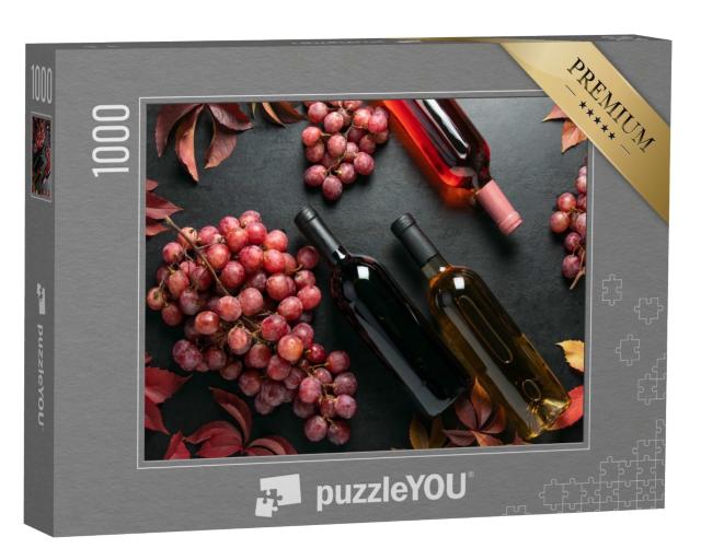 Puzzle 1000 Teile „Ein Sortiment von Weinflaschen“