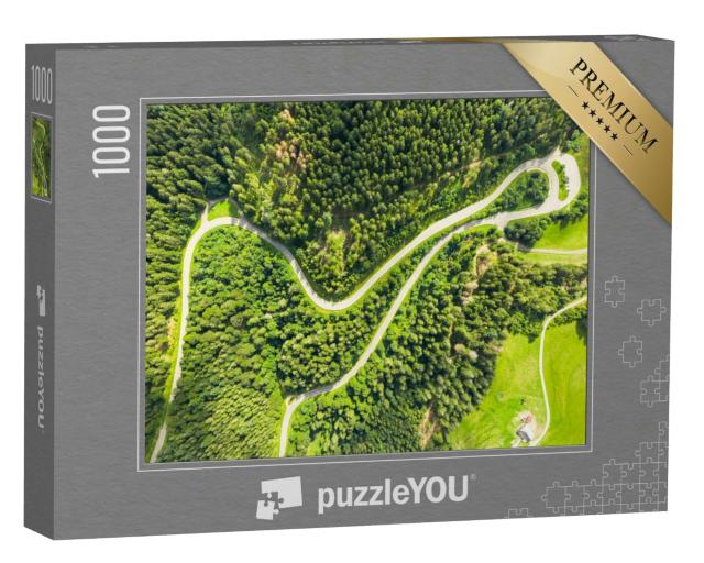 Puzzle 1000 Teile „Kurvenreiche Straße im Schwarzwald in Deutschland“