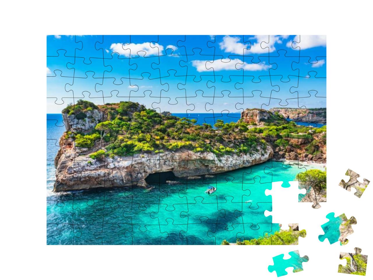 Puzzle 100 Teile „Strand von Mallorca, Spanien, Mittelmeer“