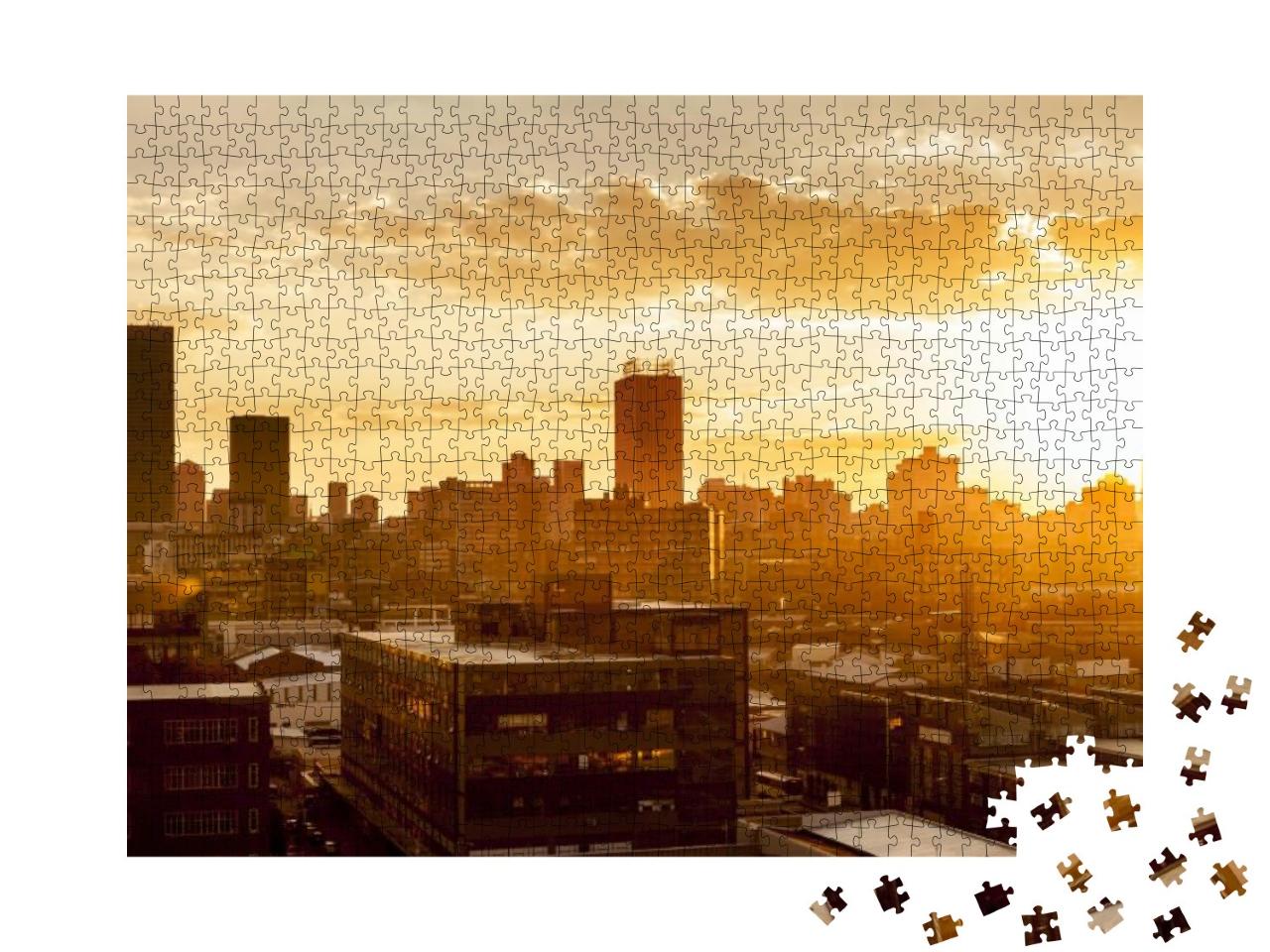 Puzzle 1000 Teile „Stadt im Sonnenuntergang“