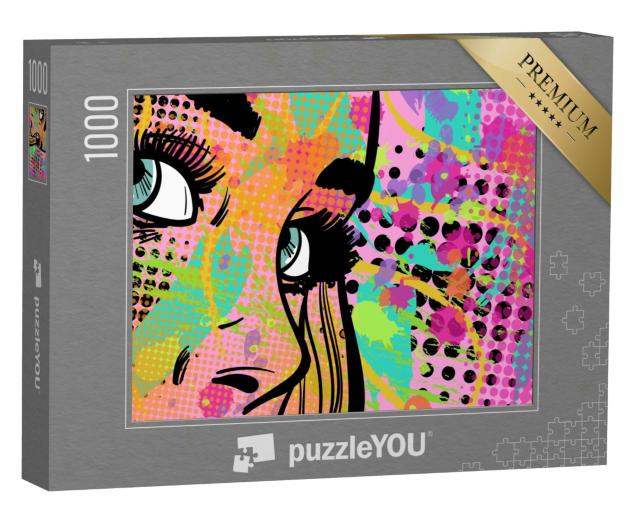 Puzzle 1000 Teile „Pop-Art-Stil mit der abstrakten Dame“