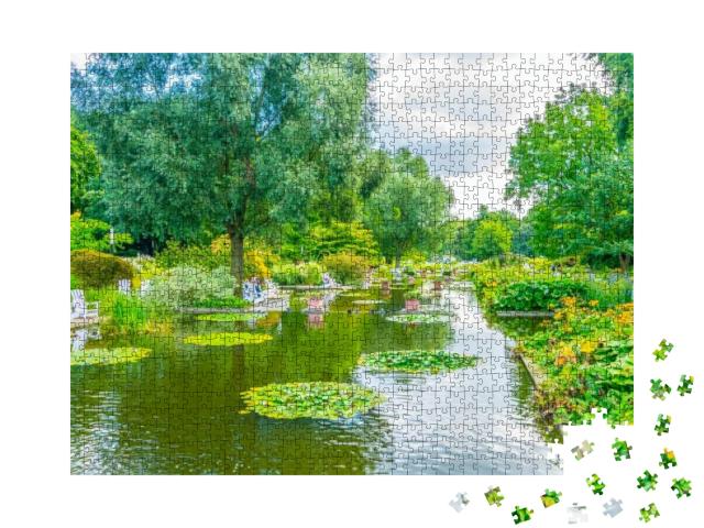 Puzzle 1000 Teile „Planten un Blomen, alter botanischer Garten in Hamburg“