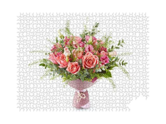 Puzzle 1000 Teile „Üppiger Blumenstrauß aus bunten Blumen“