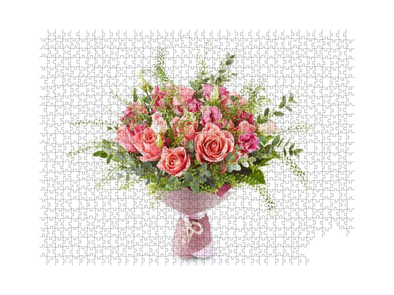 Puzzle 1000 Teile „Üppiger Blumenstrauß aus bunten Blumen“