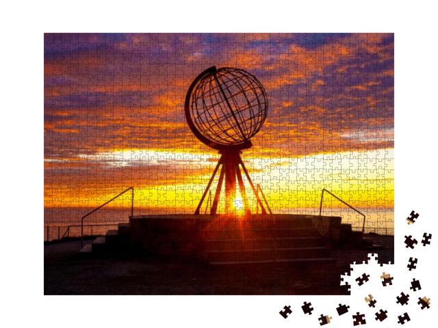 Puzzle 1000 Teile „Sonnenaufgang am Nordkap“