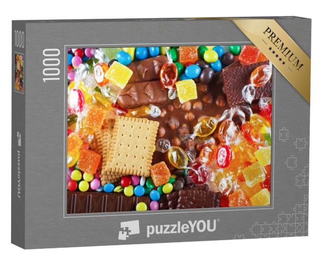 Puzzle 1000 Teile „Bunte Bonbons, Schokolade und Kekse“