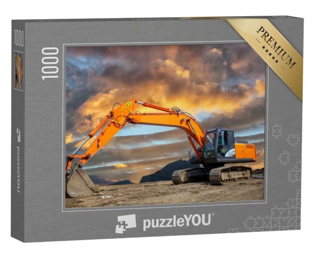 Puzzle 1000 Teile „Ein Raupenbagger auf einer Baustelle“