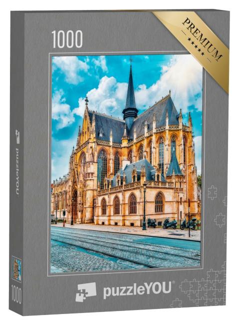Puzzle 1000 Teile „Kathedrale Notre Dame du Sablon, Brüssel, Belgien, EU“