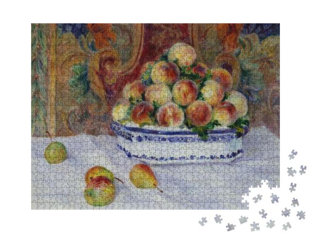 Puzzle 1000 Teile „Stillleben mit Pfirsichen, Auguste Renoir 1881“
