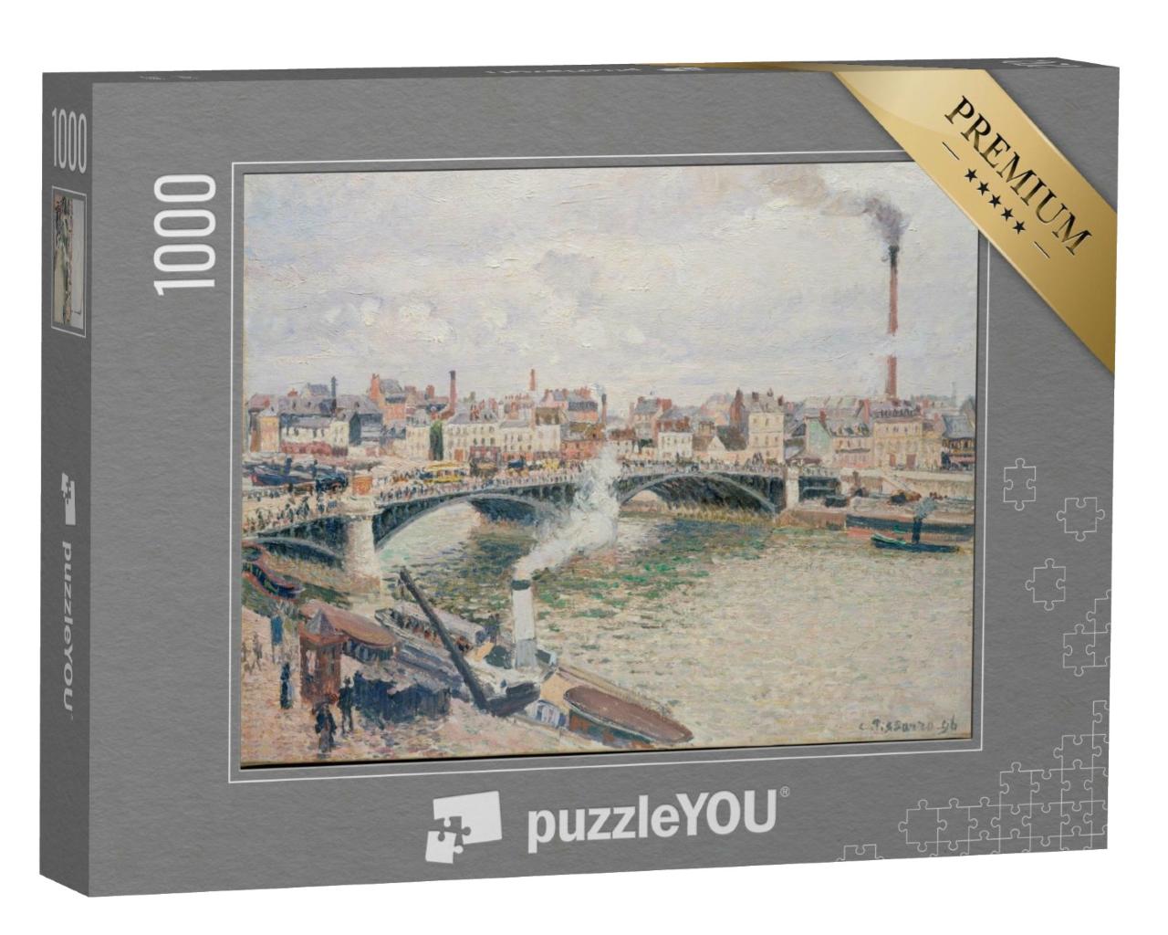Puzzle 1000 Teile „Camille Pissarro - Morgen, ein bedeckter Tag, Rouen“