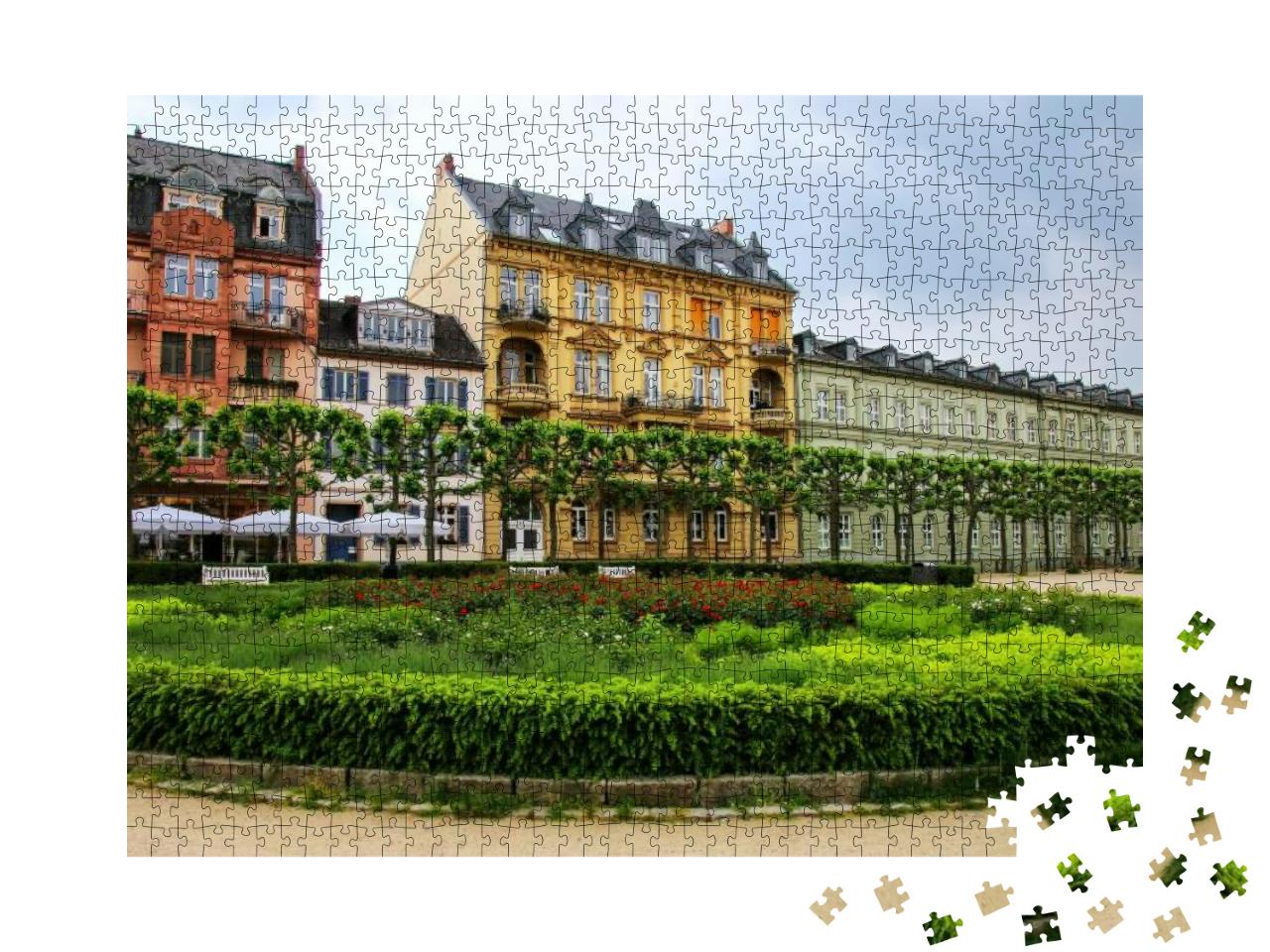 Puzzle 1000 Teile „Wohngebäude am Luisenplatz in Wiesbaden, Deutschland“