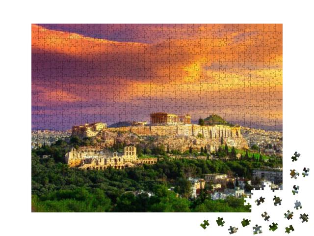 Puzzle 1000 Teile „Antike Akropolis mit Parthenon, Athen, Griechenland“