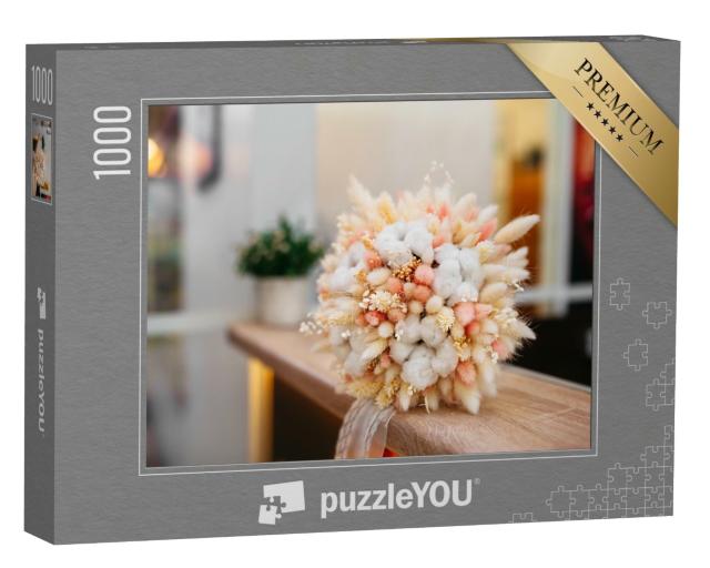 Puzzle 1000 Teile „Pastellfarbene Trockenblumen“
