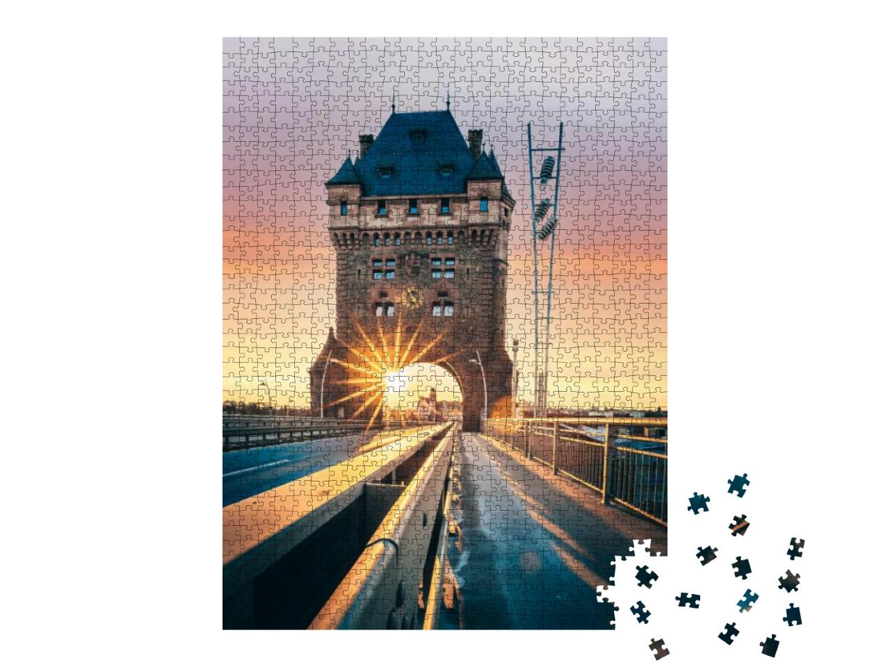 Puzzle 1000 Teile „Worms mit der berühmten Nibelungenbrücke, Deutschland“