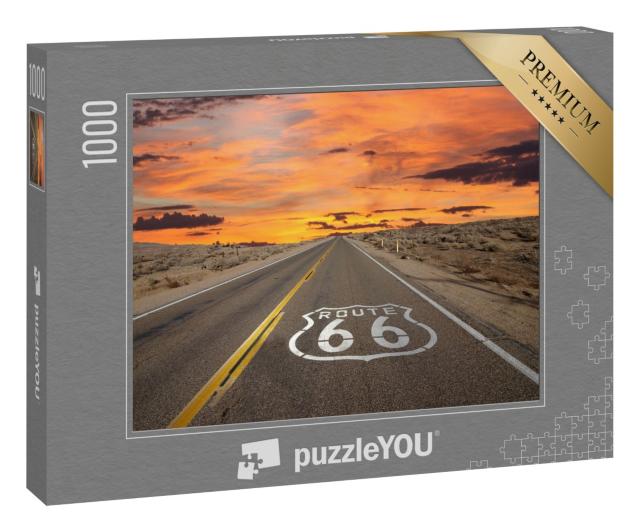 Puzzle 1000 Teile „Route 66 Verkehrszeichen, Mojave-Wüste“