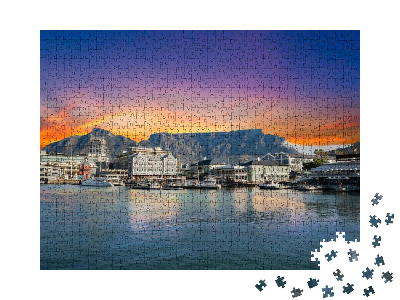 Puzzle 1000 Teile „Tafelberg mit Booten und Meer, Kapstadt, Südafrika“