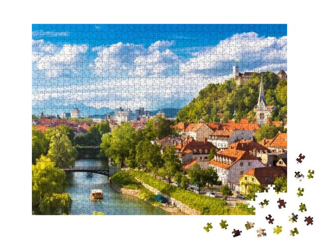 Puzzle 1000 Teile „Stadtbild der slowenischen Hauptstadt Ljubljana“