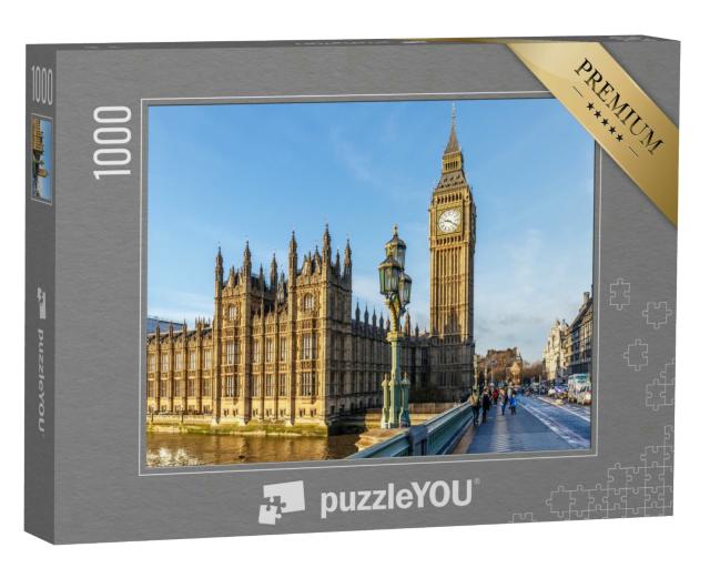 Puzzle 1000 Teile „Der Big Ben im Winter mit sonnigem Morgen, London“