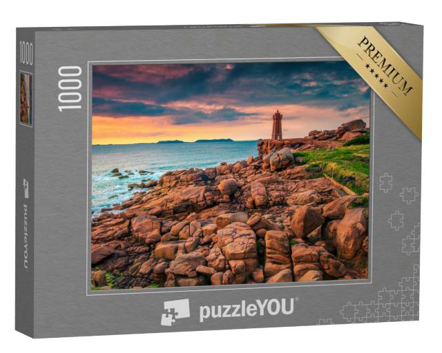 Puzzle 1000 Teile „Wilde und malerische Küste bei Ploumanach, Bretagne, Frankreich“