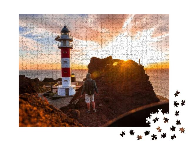 Puzzle 1000 Teile „Sonnenuntergang in Punta de Teno, Teneriffa“
