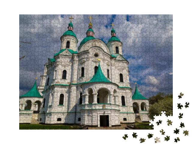 Puzzle 1000 Teile „Kathedrale der Geburt der heiligen Jungfrau, Kozelets, Ukraine“