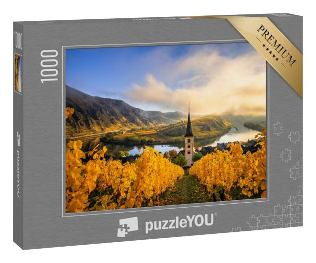 Puzzle 1000 Teile „Die Moselschleife, romantisch schöner Fluss in Deutschland“