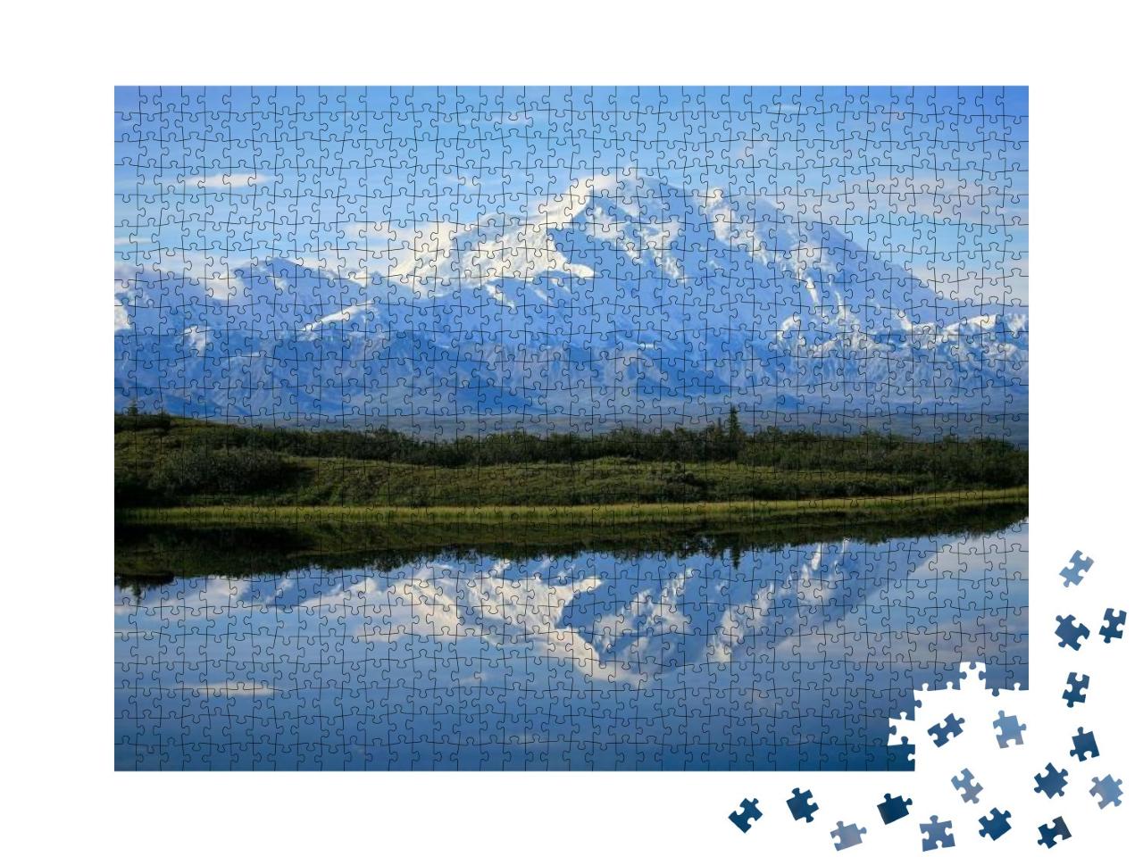 Puzzle 1000 Teile „Blick auf den Berg Denali im Denali National Park“