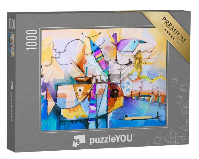 Puzzle 1000 Teile „Abstraktes und fantasievolles Ölgemälde mit Naturimpressionen“