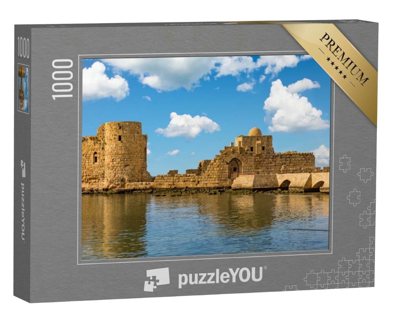 Puzzle 1000 Teile „Kreuzfahrer Seeburg Sidon Saida im Südlibanon Mittlerer Osten“