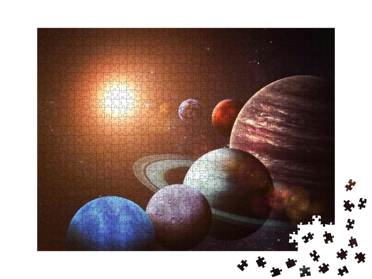 Puzzle 1000 Teile „Sonnensystem und Planeten“