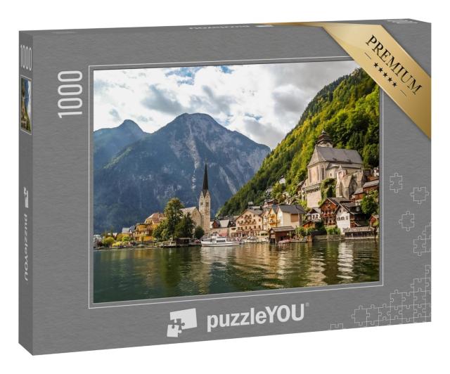 Puzzle 1000 Teile „Panorama von Hallstadt, Österreich“