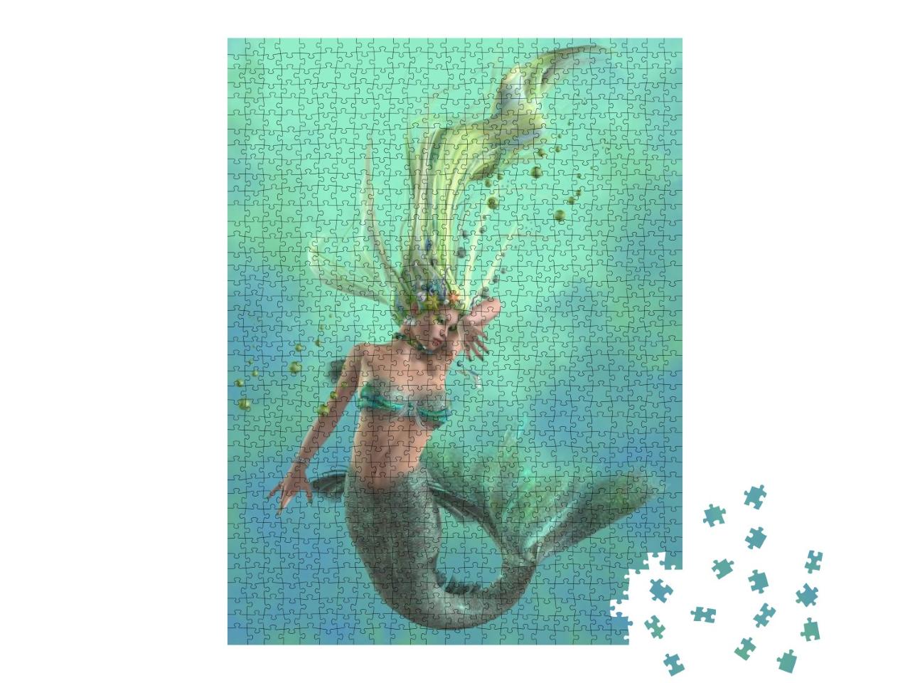 Puzzle 1000 Teile „Die Meerjungfrau, ein mystisches Fabelwesen“
