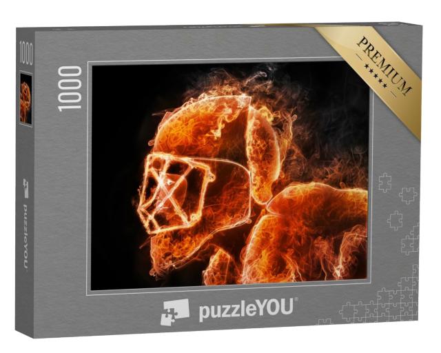 Puzzle 1000 Teile „Hockeyspieler im Feuer-Stil “
