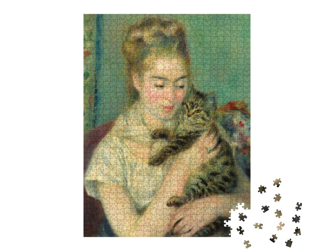 Puzzle 1000 Teile „Auguste Renoir - Frau mit Katze“