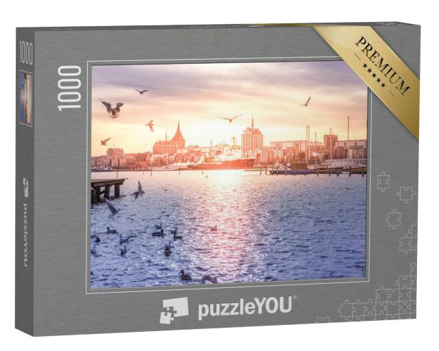 Puzzle 1000 Teile „Rostock am Morgen, Deutschland“