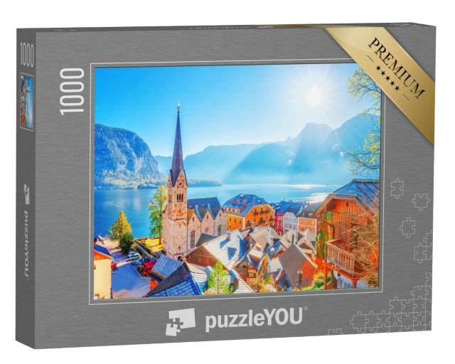 Puzzle 1000 Teile „Historisches Dorf Hallstadt, UNESCO-Weltkulturerbe,  Österreich“