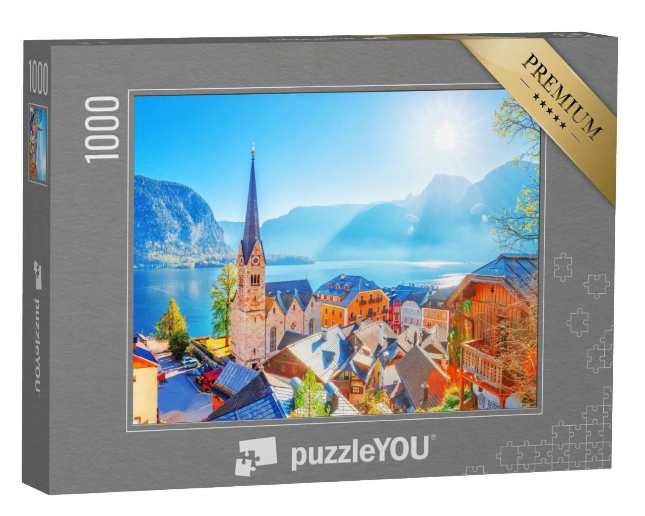 Puzzle 1000 Teile „Historisches Dorf Hallstadt, UNESCO-Weltkulturerbe, Österreich“