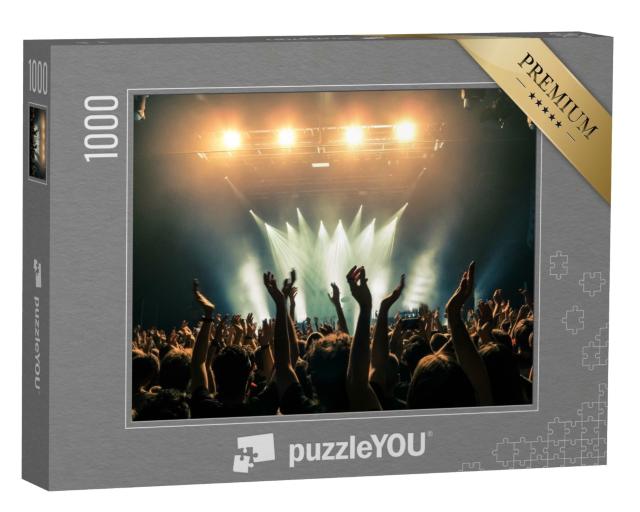 Puzzle 1000 Teile „Konzertbesucher bei einem Konzert, Silhouetten“