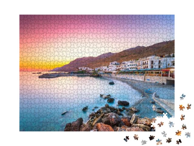 Puzzle 1000 Teile „Das kleine Dorf von Chora Sfakion, Kreta, Griechenland“