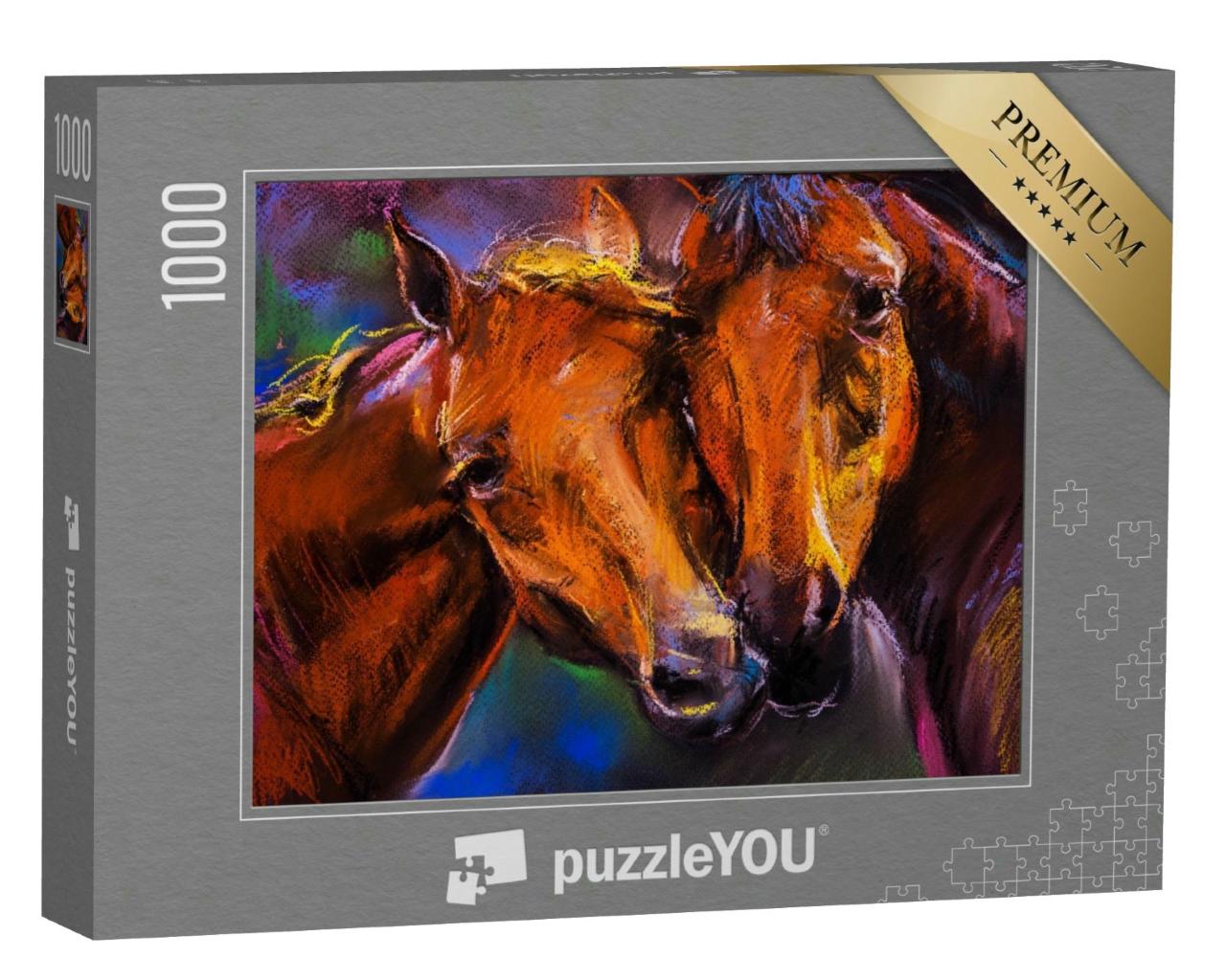 Puzzle 1000 Teile „Ein Pferdepaar“