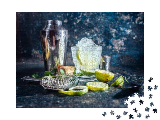 Puzzle 1000 Teile „Erfrischungsgetränk mit Wodka und Limette “