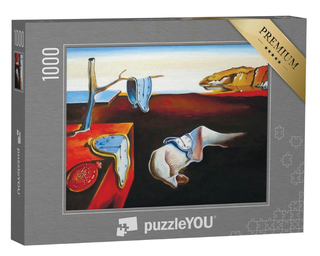 Puzzle 1000 Teile „Kopie eines Ölgemäldes von Salvador Dalí: fließende Uhren“